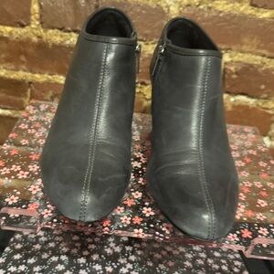 Clarks Black Leather Ankle Booties